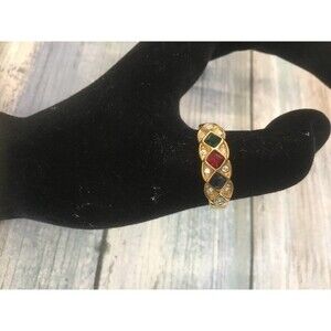 18k Electroplated Rhinestone Ring 8 1/2